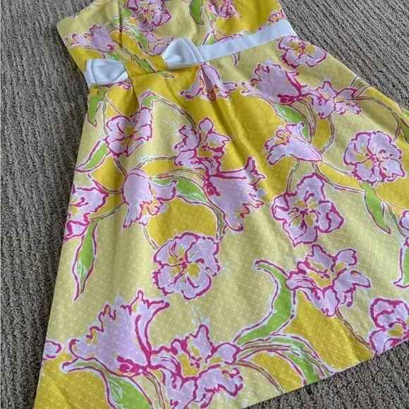 Lilly Pulitzer Yellow “Amberly Dress”Pleated Strapless Sundress - Picture 3 of 7